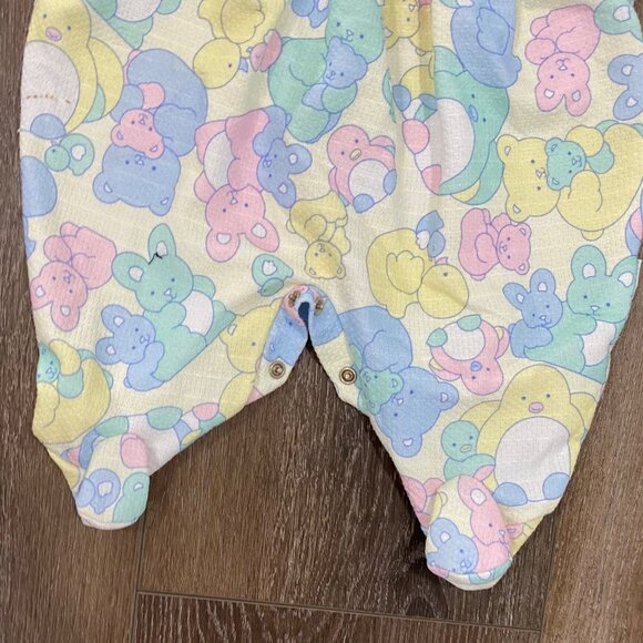 Little Me Vintage Pastel Teddy Bear Baby Romper 6M Snap Bottom One-Piece 🍼⭐ - Picture 5 of 5